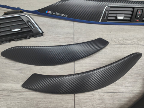 BMW F33 CONVERTIBLE LCI INTERIOR TRIM SET - 3D CARBON / BLUE ACCENT