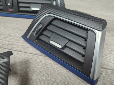 BMW F33 CONVERTIBLE LCI INTERIOR TRIM SET - 3D CARBON / BLUE ACCENT