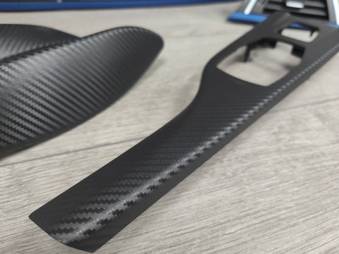 BMW F33 CONVERTIBLE LCI INTERIOR TRIM SET - 3D CARBON / BLUE ACCENT