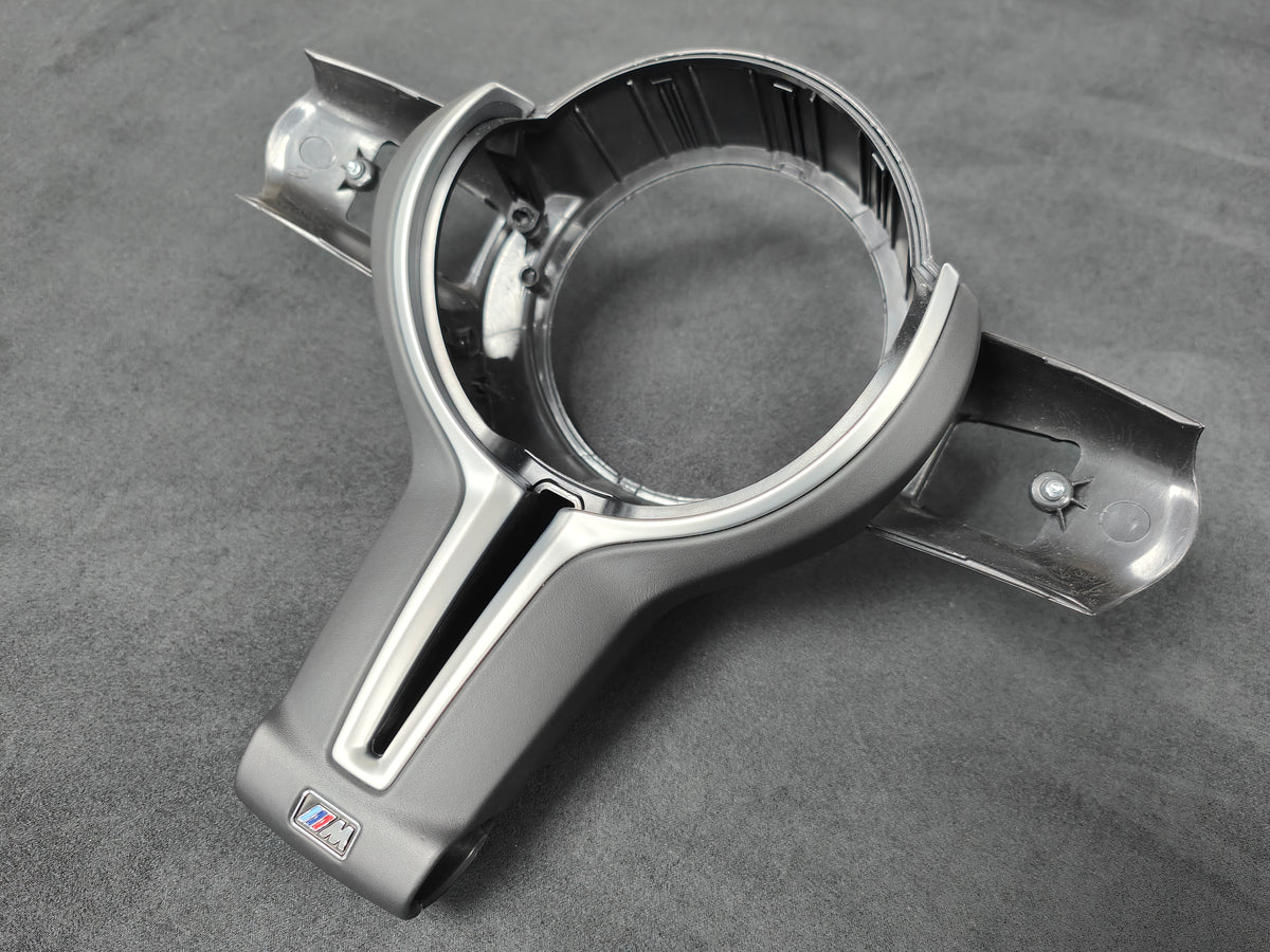 BMW F-SERIES ///M LEATHER / SILVER STEERING WHEEL TRIM (F&R) - M2 M3 M4 M5 M6