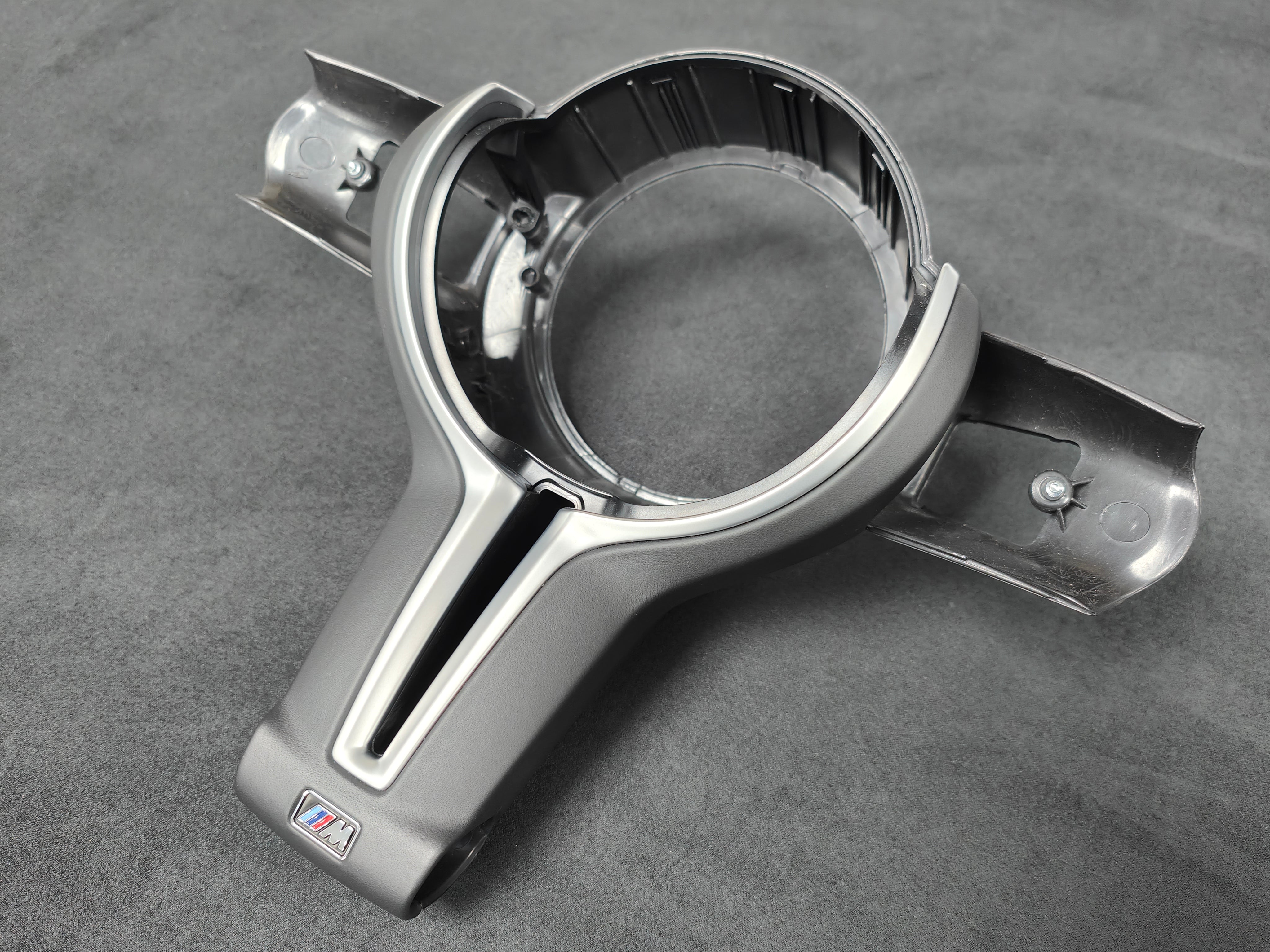 BMW F-SERIES ///M LEATHER / SILVER STEERING WHEEL TRIM (F&R) - M2 M3 M4 M5 M6