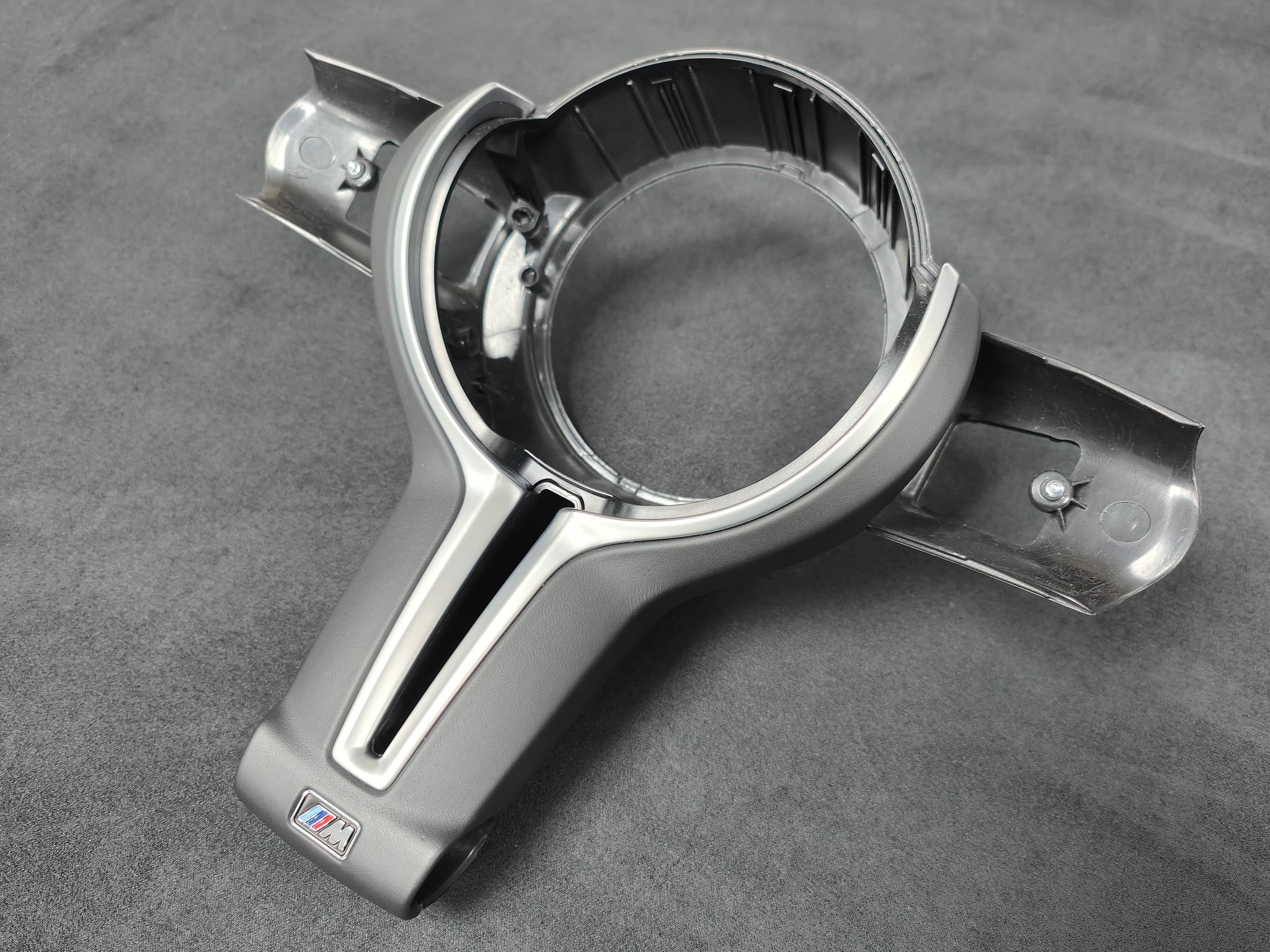 BMW F-SERIES ///M LEATHER / SILVER STEERING WHEEL TRIM (F&R) - M2 M3 M4 M5 M6