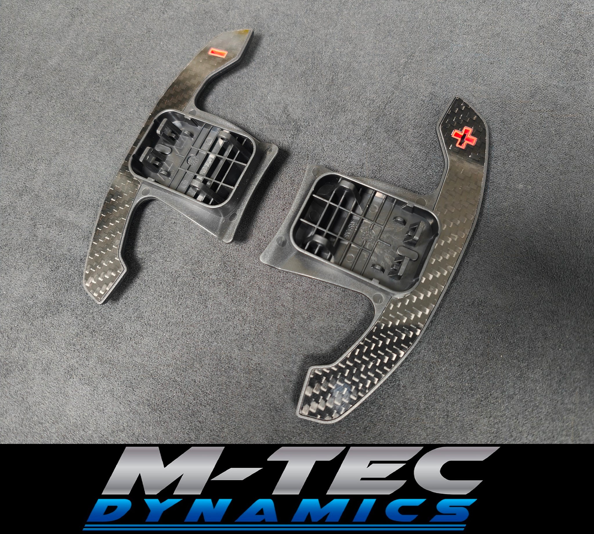 BMW F/G-SERIES BMW CARBON FIBRE STYLE RED STEERING WHEEL PADDLE SHIFTERS - (F80 M3 F82 F83 M4 M2 F30 G20 G80)