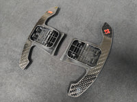 BMW F/G-SERIES BMW CARBON FIBRE STYLE RED STEERING WHEEL PADDLE SHIFTERS - (F80 M3 F82 F83 M4 M2 F30 G20 G80)