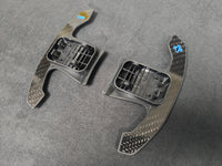 BMW F/G-SERIES BMW CARBON FIBRE STYLE BLUE STEERING WHEEL PADDLE SHIFTERS - (F80 M3 F82 F83 M4 M2 F30 G20 G80)