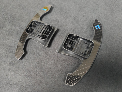 BMW F/G-SERIES BMW CARBON FIBRE STYLE BLUE STEERING WHEEL PADDLE SHIFTERS - (F80 M3 F82 F83 M4 M2 F30 G20 G80)