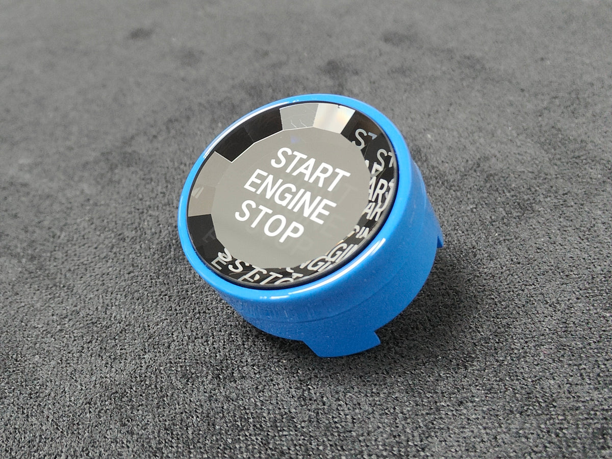 BMW F-SERIES BLUE (CRYSTAL) ENGINE START BUTTON - 1/2/3/4/5/6 SERIES - F2X F3X F8X M3 M4 M5 M6 F30 F32 F80 F82