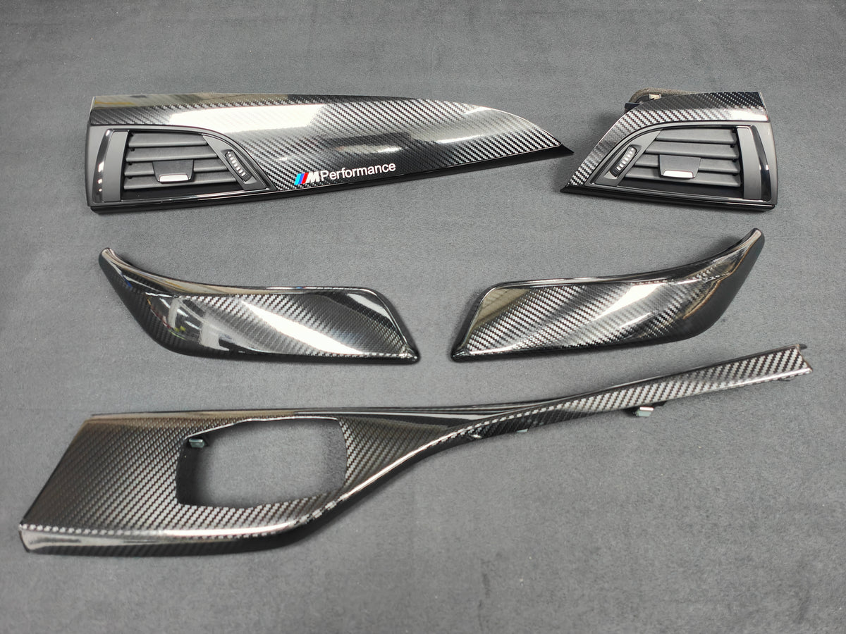 BMW F21 / F22 INTERIOR TRIM SET - ULTRA GLOSS CARBON / BLACK ACCENT