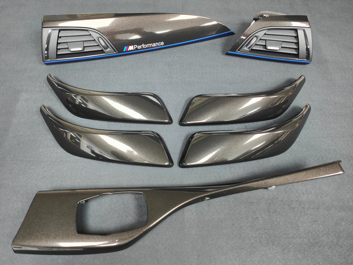 BMW F20 INTERIOR TRIM SET - METALLIC BLACK / BLUE ACCENT