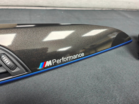 BMW F20 F21 F22 INTERIOR TRIM SET - METALLIC BLACK / BLUE ACCENT (#27)