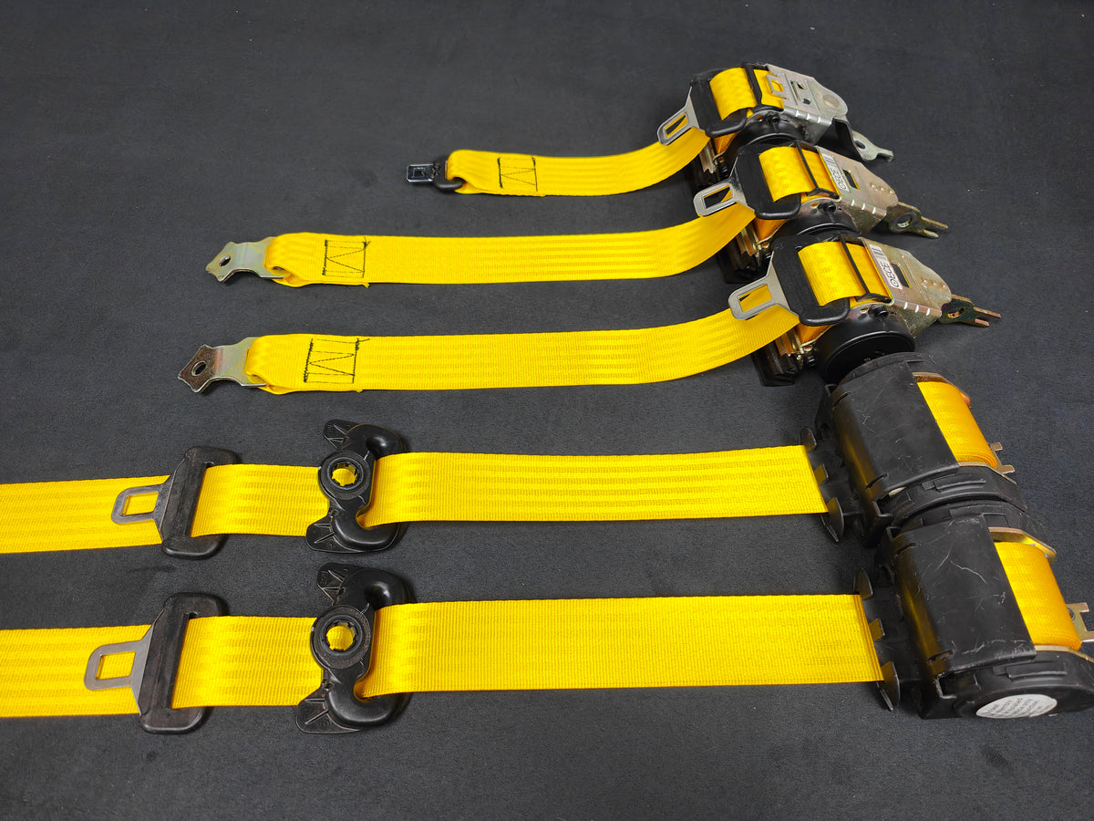 BMW E46 M3 COUPE YELLOW FRONT & REAR SEAT BELT SET