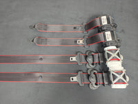 BMW 4-SERIES F32 / F82 M4 COUPE - BLACK CARBON / RED EDGE FRONT & REAR SEAT BELT SET