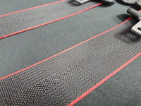 BMW 4-SERIES F32 / F82 M4 COUPE - BLACK CARBON / RED EDGE FRONT & REAR SEAT BELT SET