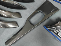 BMW F30 F31 F36 LCI INTERIOR TRIM SET - METALLIC BLACK / BLUE ACCENT