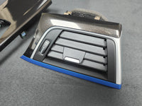BMW F30 F31 F36 LCI INTERIOR TRIM SET - METALLIC BLACK / BLUE ACCENT