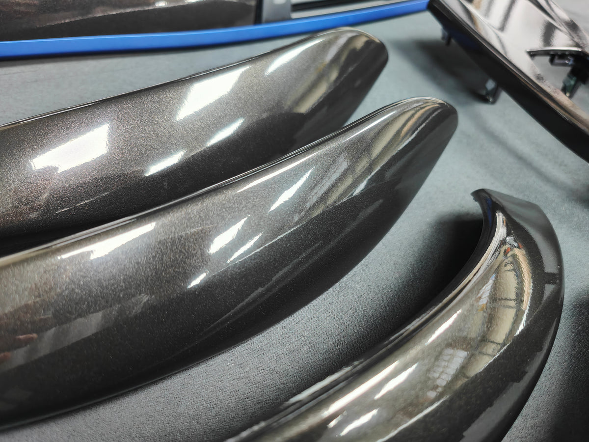 BMW F30 F31 F36 LCI INTERIOR TRIM SET - METALLIC BLACK / BLUE ACCENT