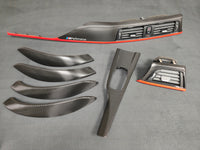 BMW F30 F31 F36 F80 LCI INTERIOR TRIM SET - TEXTURED CARBON / RED ACCENT TRIM