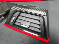 BMW F32 COUPE INTERIOR TRIM SET - TEXTURED CARBON / RED ACCENT