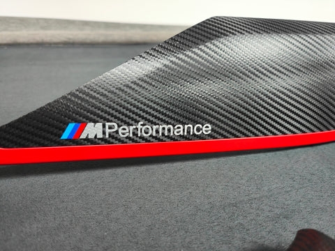 BMW F32 INTERIOR TRIM SET - TEXTURED GLOSSY CARBON / RED ACCENT (CUSTOM)