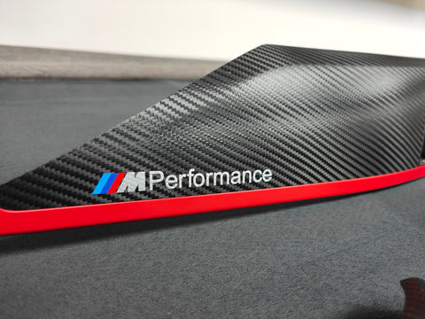 BMW F30 F31 F36 INTERIOR TRIM SET - TEXTURED GLOSSY CARBON / RED ACCENT (CUSTOM)