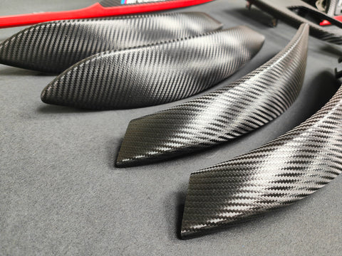 BMW F30 F31 F36 INTERIOR TRIM SET - TEXTURED GLOSSY CARBON / RED ACCENT (CUSTOM)
