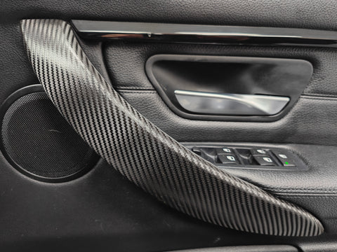 BMW F30 F31 F36 INTERIOR TRIM SET - TEXTURED GLOSSY CARBON / RED ACCENT (CUSTOM)