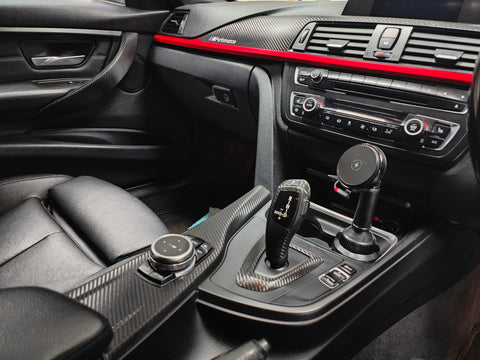 BMW F30 F31 F36 INTERIOR TRIM SET - TEXTURED GLOSSY CARBON / RED ACCENT (CUSTOM)