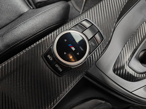 BMW F32 INTERIOR TRIM SET - TEXTURED GLOSSY CARBON / RED ACCENT (CUSTOM)