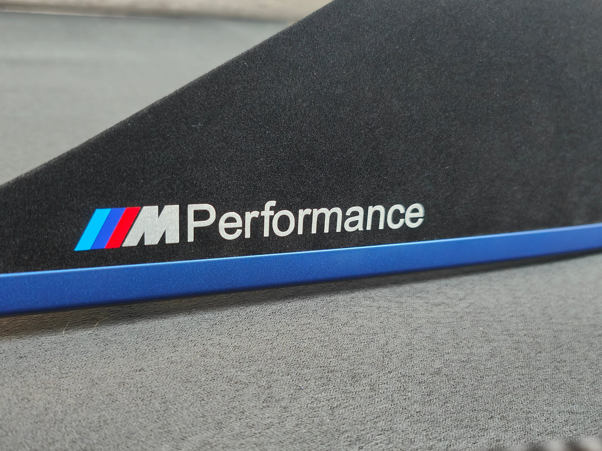 BMW F30 F31 F36 INTERIOR TRIM SET - TEXTURED CARBON / ALCANTARA STYLE  / BLUE ACCENT