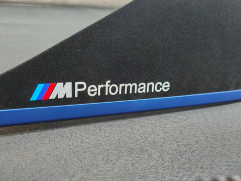BMW F30 F31 F36 F80 M3 CUSTOM INTERIOR TRIM SET - TEXTURED CARBON / ALCANTARA STYLE  / BLUE ACCENT