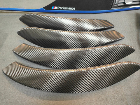 BMW F30 F31 F36 F80 M3 CUSTOM INTERIOR TRIM SET - TEXTURED CARBON / ALCANTARA STYLE  / BLUE ACCENT