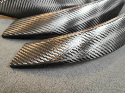 BMW F30 F31 F36 F80 M3 CUSTOM INTERIOR TRIM SET - TEXTURED CARBON / ALCANTARA STYLE  / BLUE ACCENT