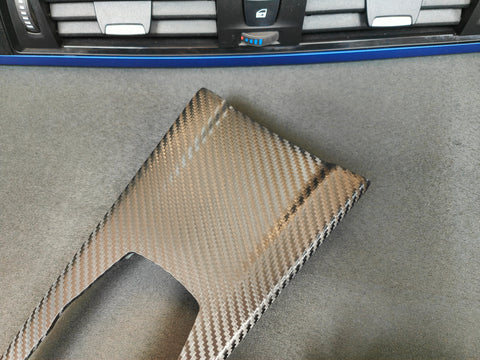 BMW F30 F31 F36 F80 M3 CUSTOM INTERIOR TRIM SET - TEXTURED CARBON / ALCANTARA STYLE  / BLUE ACCENT