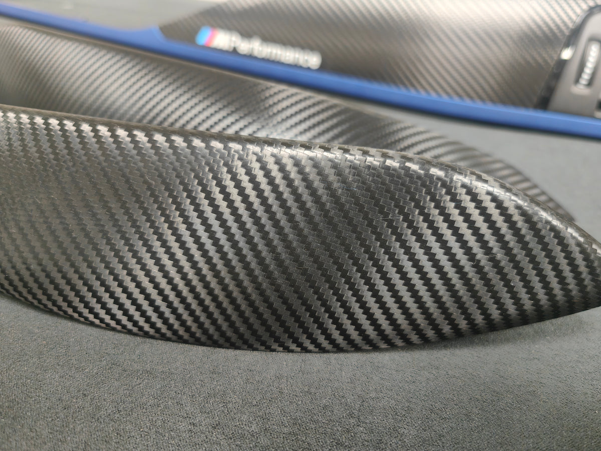 BMW F30 F31 F36 F80 LCI INTERIOR TRIM SET - TEXTURED CARBON / BLUE ACCENT