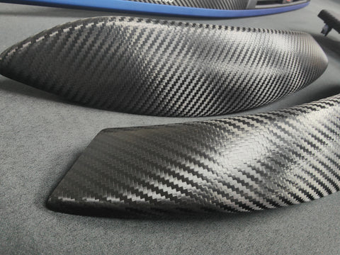 BMW F30 F80 M3 3-SERIES LCI INTERIOR TRIM SET - DEEP TEXTURED GLOSSY CARBON / BLUE ACCENT (MTD-TEX)