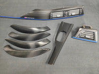 BMW F30 F31 F36 F80 LCI INTERIOR TRIM SET - TEXTURED CARBON / BLUE ACCENT