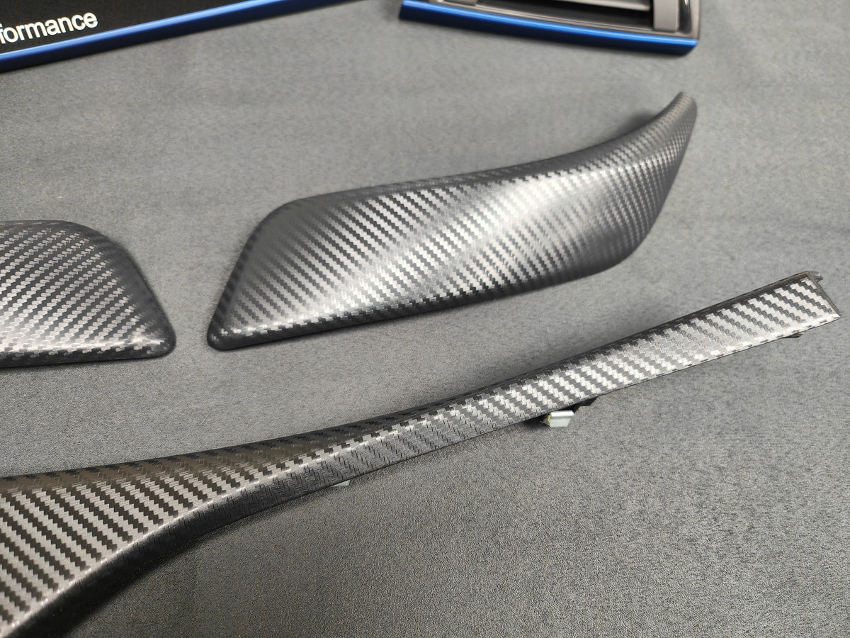 BMW F21 F22 INTERIOR TRIM SET - 3D CARBON / ALCANTARA / BLUE ACCENT