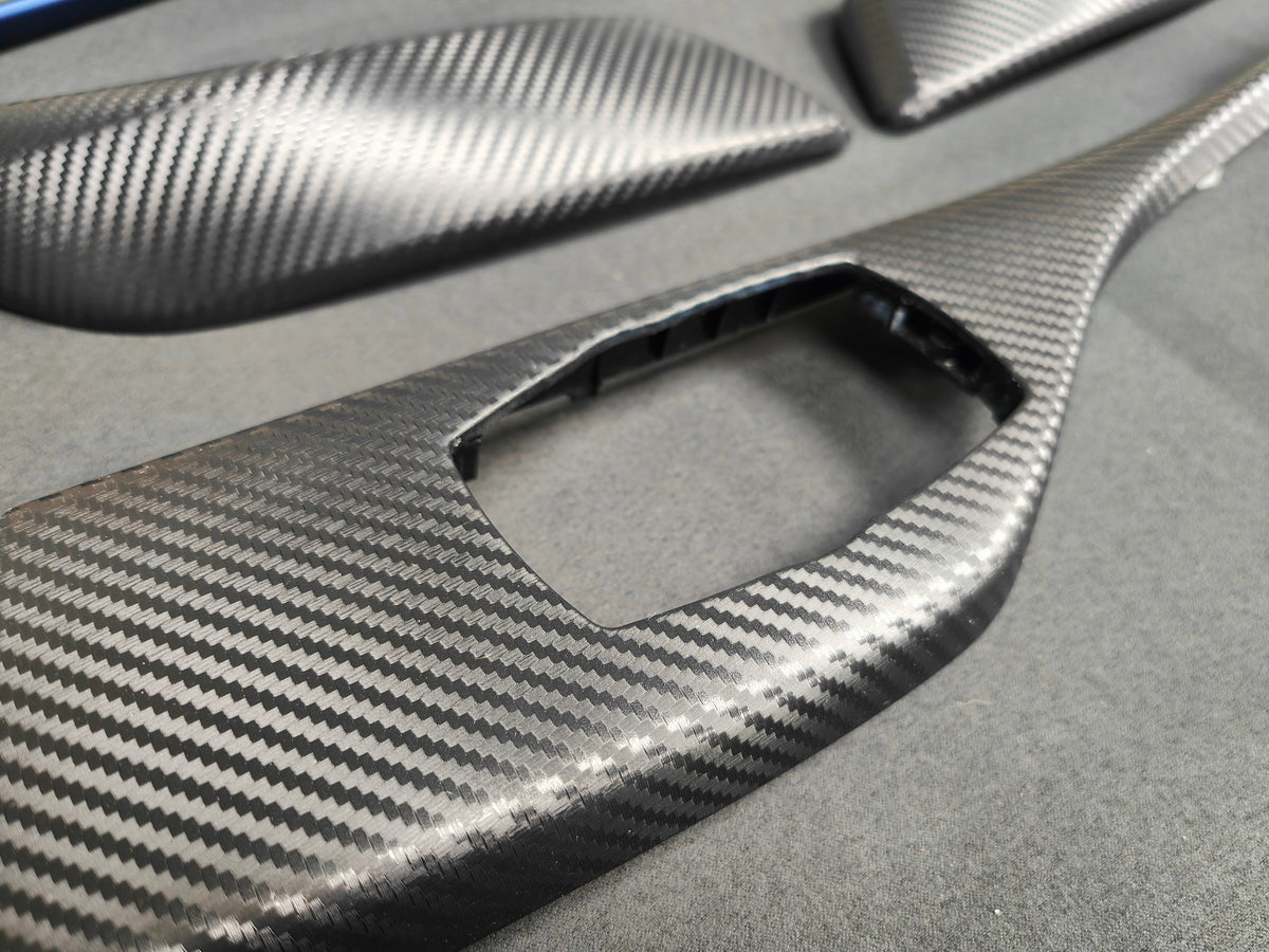 BMW F21 F22 INTERIOR TRIM SET - 3D CARBON / ALCANTARA / BLUE ACCENT