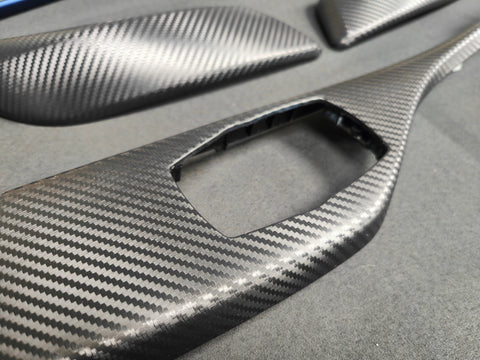 BMW F21 F22 INTERIOR TRIM SET - 3D CARBON / ALCANTARA / BLUE ACCENT
