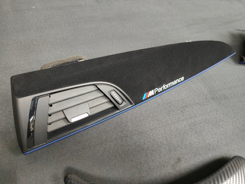 BMW F21 F22 INTERIOR TRIM SET - 3D CARBON / ALCANTARA / BLUE ACCENT