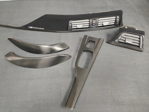 BMW F33 F83 M4 - PERFORMANCE STYLE / DEEP TEXTURED GLOSSY CARBON INTERIOR TRIM SET
