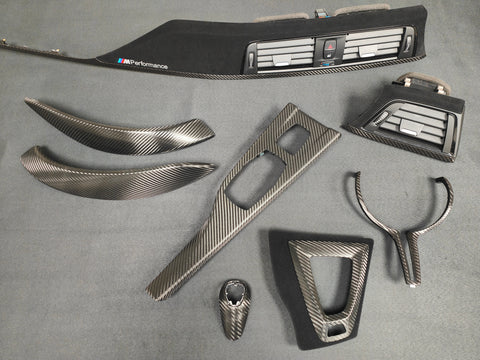 WRAPPING SERVICE - BMW F8X M3 M4 PERFORMANCE STYLE INTERIOR TRIM SET - TEXTURED CARBON