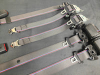 BMW E46 COUPE CUSTOM COMPETITION STYLE TRI-COLOUR COMPLETE FRONT & REAR FULL SEAT BELT SET