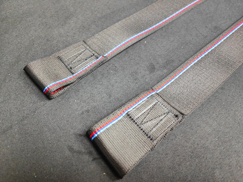 BMW E46 COUPE CUSTOM COMPETITION STYLE TRI-COLOUR COMPLETE FRONT & REAR FULL SEAT BELT SET