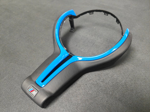 BMW F-SERIES ///M LEATHER / BLUE STEERING WHEEL TRIM - M2 M3 M4 M5 M6