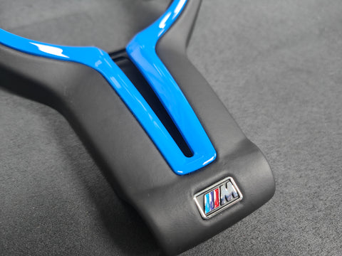 BMW F-SERIES ///M LEATHER / BLUE STEERING WHEEL TRIM - M2 M3 M4 M5 M6