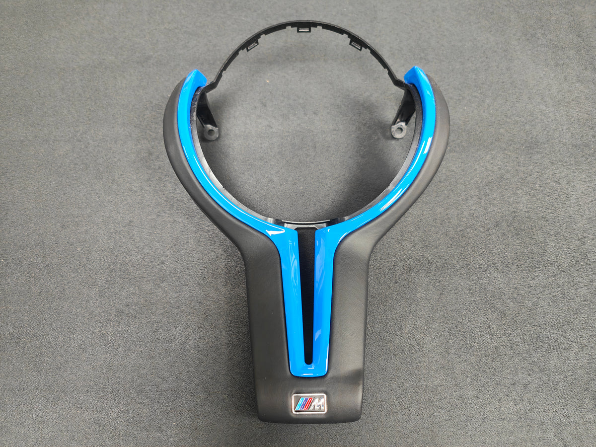BMW F-SERIES ///M LEATHER / BLUE STEERING WHEEL TRIM - M2 M3 M4 M5 M6