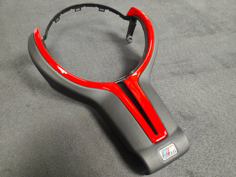 BMW F-SERIES ///M LEATHER / RED STEERING WHEEL TRIM - M2 M3 M4 M5 M6