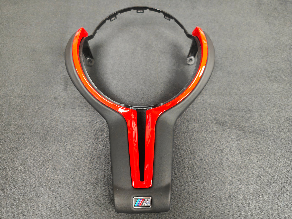BMW F-SERIES ///M LEATHER / RED STEERING WHEEL TRIM - M2 M3 M4 M5 M6