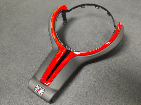 BMW F-SERIES ///M LEATHER / RED STEERING WHEEL TRIM - M2 M3 M4 M5 M6